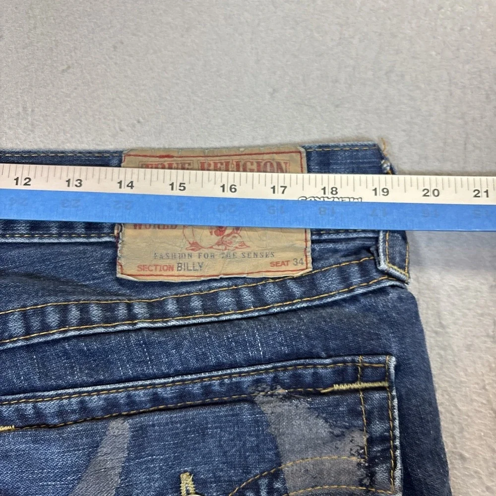 True Religion Men's Billy Bootcut with Flap Pockets Dark Wash Size 36 x33‎